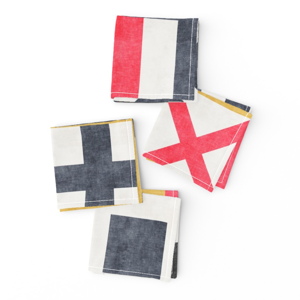 Vintage Maritime Flags Patchwork - Nautical Themed - LAD19