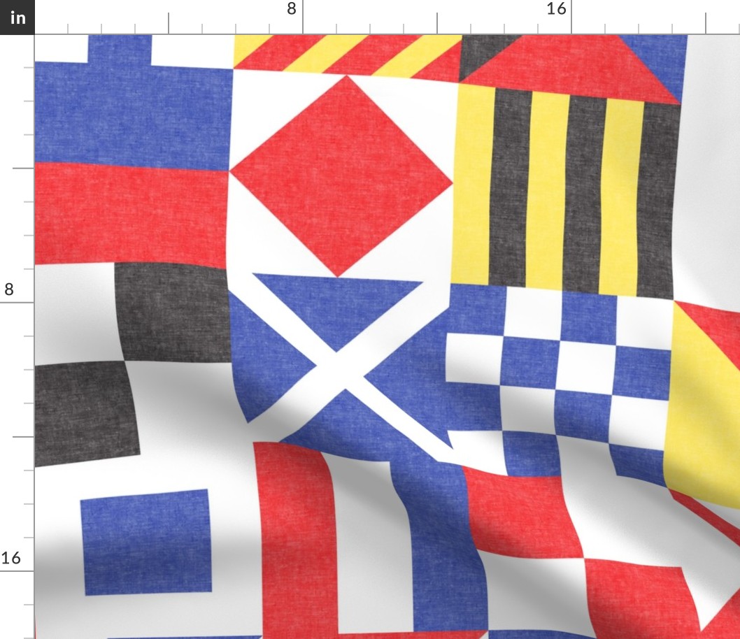 Maritime Flags Patchwork - Nautical Themed - LAD19