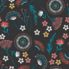 Maisy Floral Charcoal