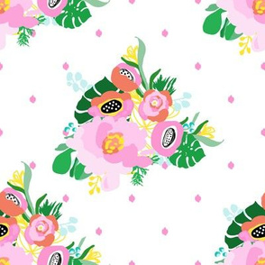 8" Calypso Flowers Bubblegum Pink Dots