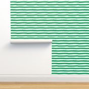 4" Green and White Stripes