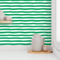 4" Green and White Stripes