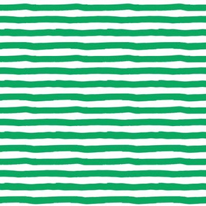 8" Green and White Stripes