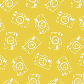Camera Doodles on Bright Yellow