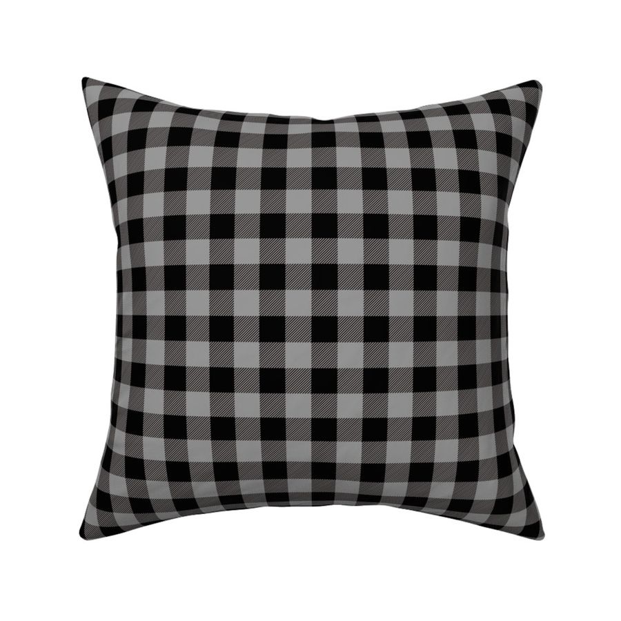 3/4" Black + Graystone Buffalo Plaid – Lumberjack Buffalo Check