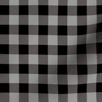 3/4" Black + Graystone Buffalo Plaid – Lumberjack Buffalo Check