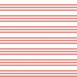 Bandy Stripe: Copper Rose 9 & White Horizontal Stripes
