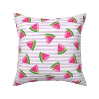 watermelons (purple stripes)- summer fruit fabric - LAD19