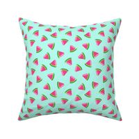 (small scale) watermelons (teal)- summer fruit fabric - LAD19