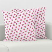 (small scale) watermelons (pink stripes)- summer fruit fabric - LAD19