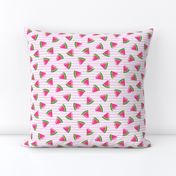 (small scale) watermelons (pink stripes)- summer fruit fabric - LAD19