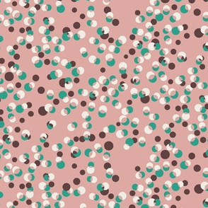 Vintage confetti dots in blush - ceramic green - white - brown