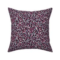 Vintage confetti dots in plum - light blue - white - black