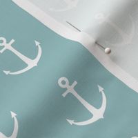 anchors on dusty blue - nautical - LAD19