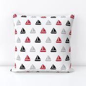 sailboats - nautical - black and red  LAD19