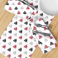 sailboats - nautical - black and red  LAD19