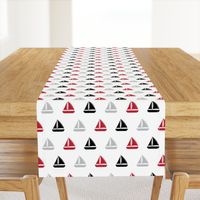 sailboats - nautical - black and red  LAD19