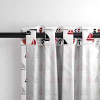 sailboats - nautical - black and red  LAD19