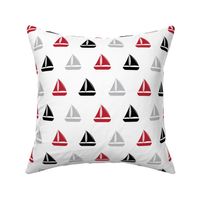 sailboats - nautical - black and red  LAD19