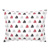 sailboats - nautical - black and red  LAD19