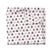 sailboats - nautical - black and red  LAD19