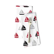 sailboats - nautical - black and red  LAD19