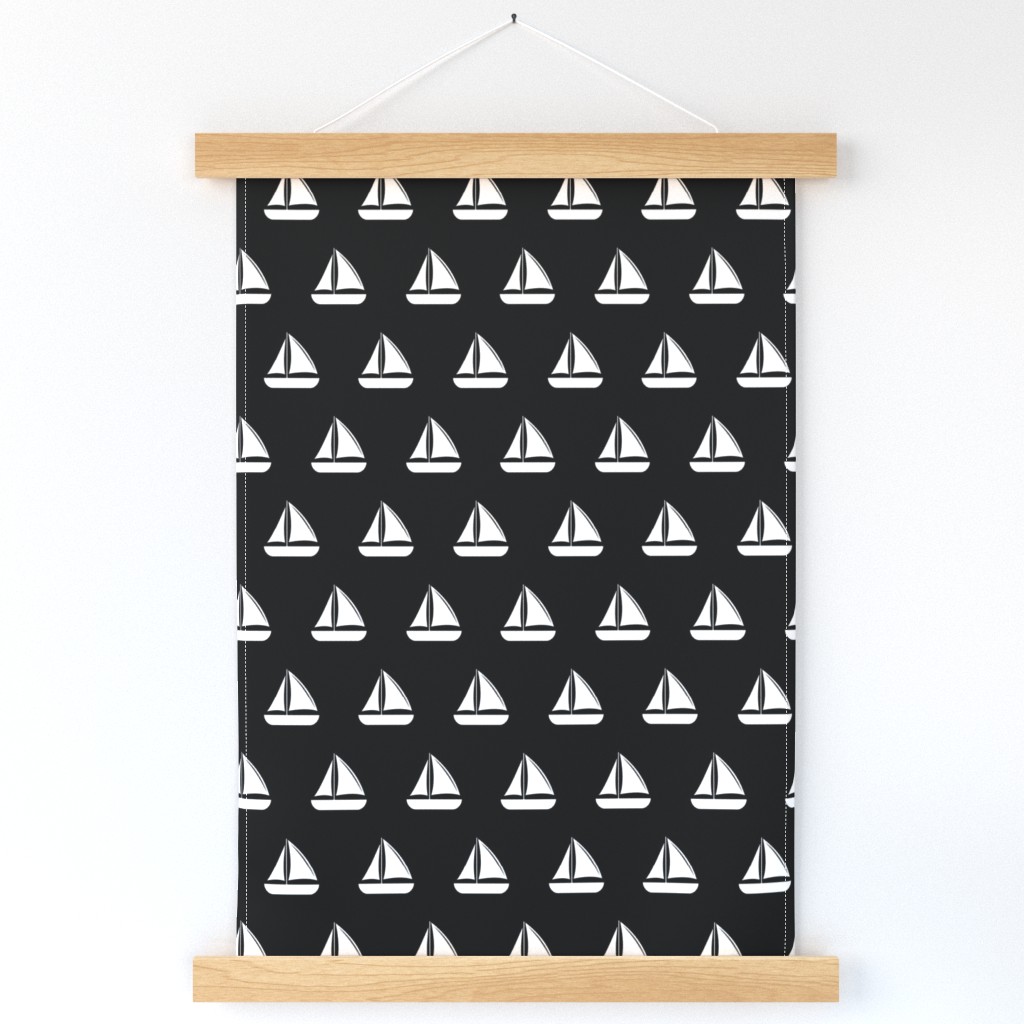 sailboats - nautical - black LAD19