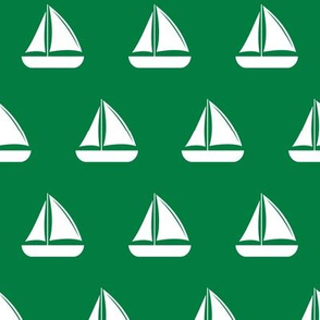 sailboats - nautical - green LAD19