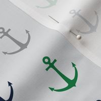 anchors - multi green and navy - LAD19