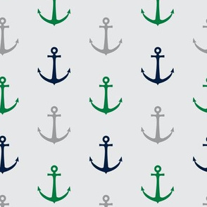 anchors - multi green and navy - LAD19