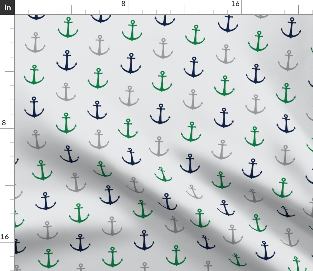 anchors - multi green and navy - LAD19