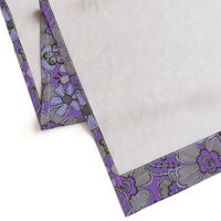 Fanciful Flowers, linen, purple