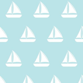 sailboats - nautical - blue  LAD19