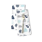 nautical in navy, blue & grey - whale, sailboat, anchor,  wheel LAD19