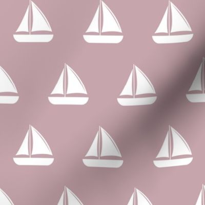 sailboats - nautical - mauve LAD19