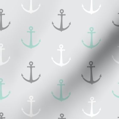 anchors - multi grey and aqua - LAD19