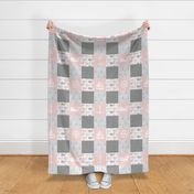 Nautical Patchwork - Sailboat, Anchor, Wheel, Whale - Pink and Grey  LAD19