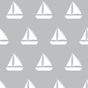 sailboats - nautical - grey  LAD19