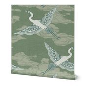 Egrets {Antique Green}