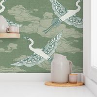 Egrets {Antique Green}