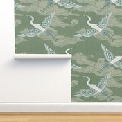 Egrets {Antique Green}