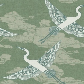 Egrets {Antique Green}