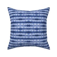 Horizontal indigo blue stripes shibori tie dye