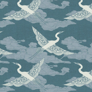 Egrets {Antique Blue}