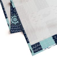 Nautical Patchwork - Whale - Blue and Navy LAD19