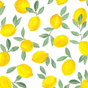 Lemons pattern fabric