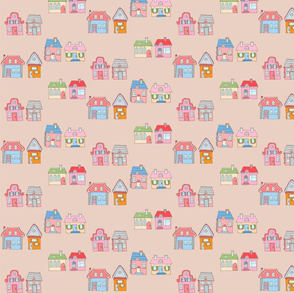 pattern with houses