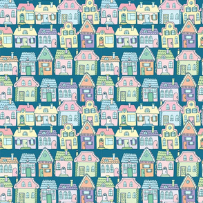 pattern with houses