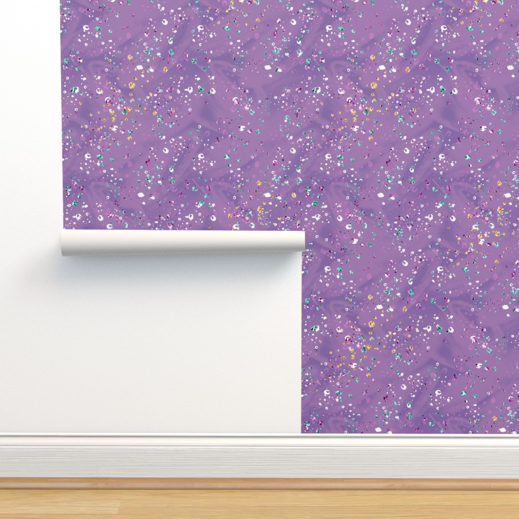 Purple confetti Glitter Wallpaper | Spoonflower