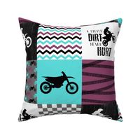 Motocross//A little Dirt Never Hurt//Purple&Aqua - Wholecloth Cheater Quilt